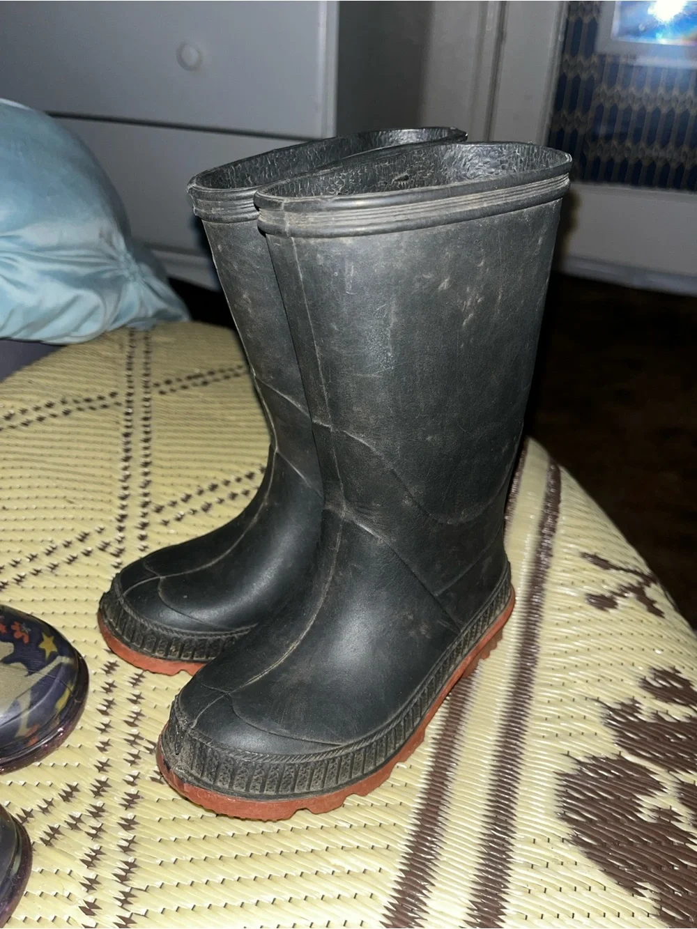 Kids Purple Unicorn Rain Boots with Glitter Handles